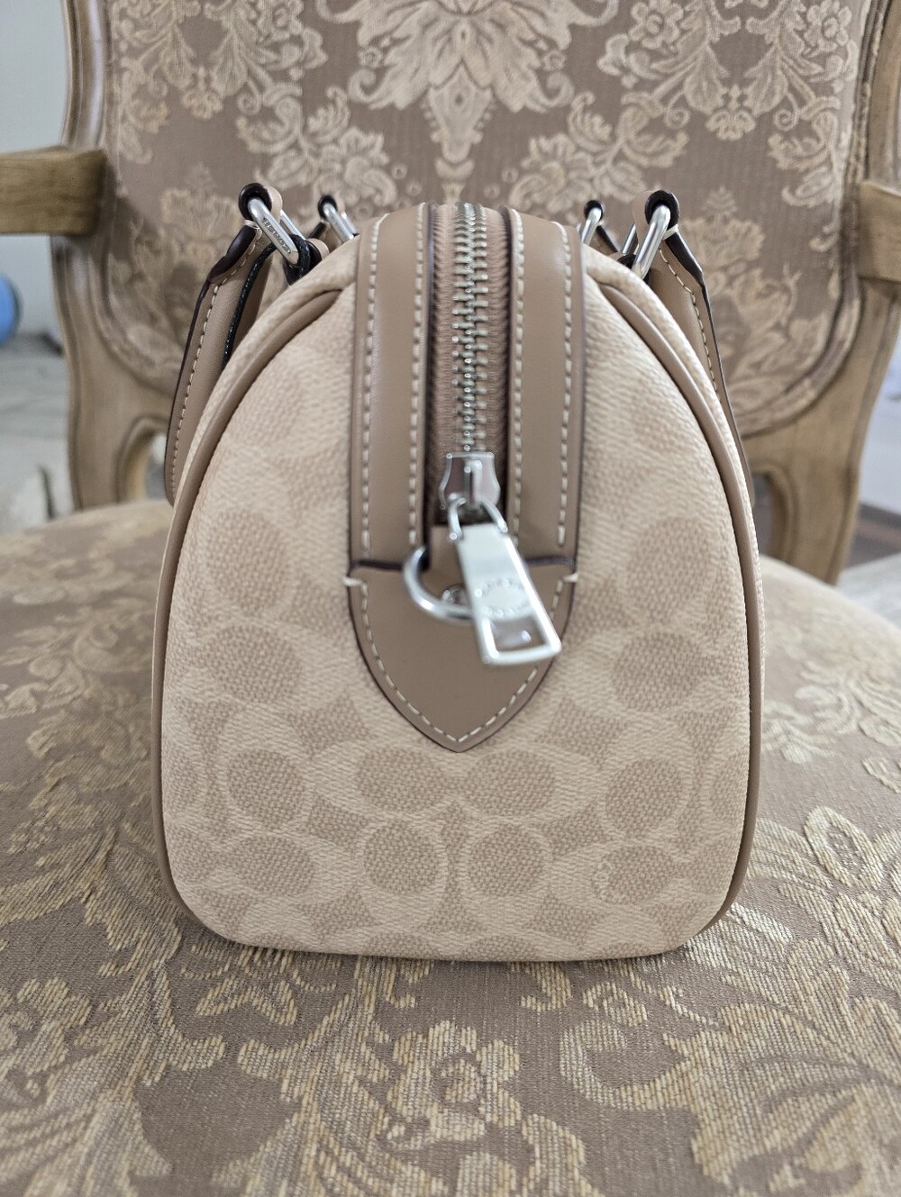 Coach Rowan Satchel Model CW376 Sand/Taupe Zip Top. NWT. - Picture 4 of 13